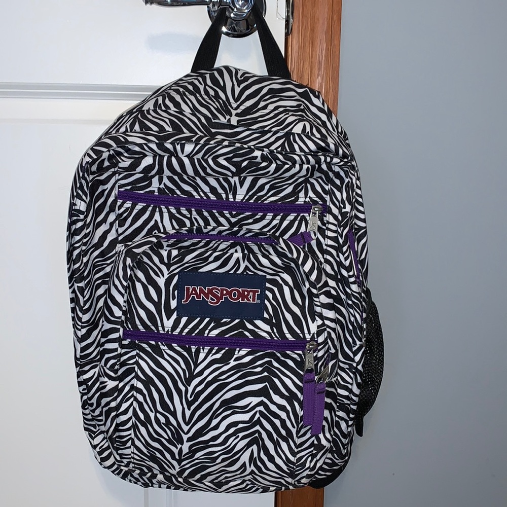 Jansport zebra backpack w purple